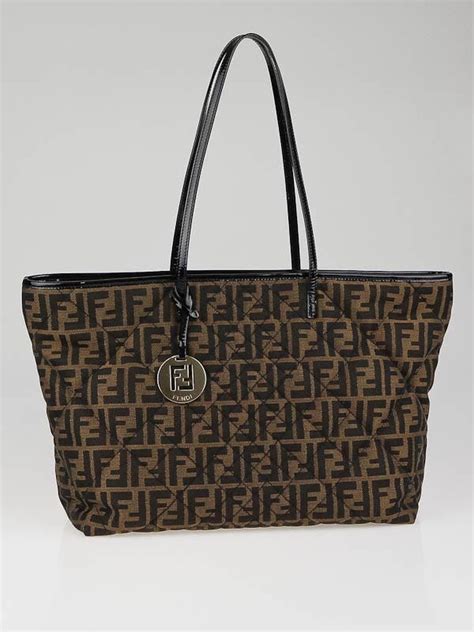 Tobacco Zucca Quilted Canvas Roll Tote Bag 8BH185